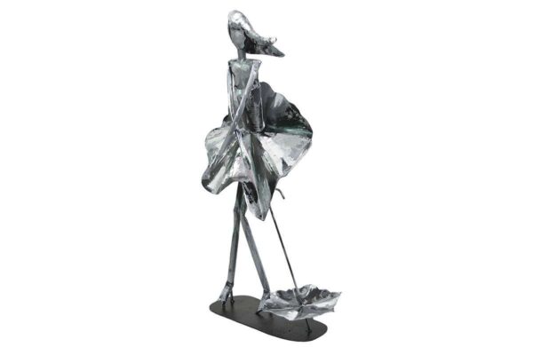 STATUETTE FEMME POSITION MARYLIN COLORIS ARGENTÉ ANNEXE MEUBLE & DECO