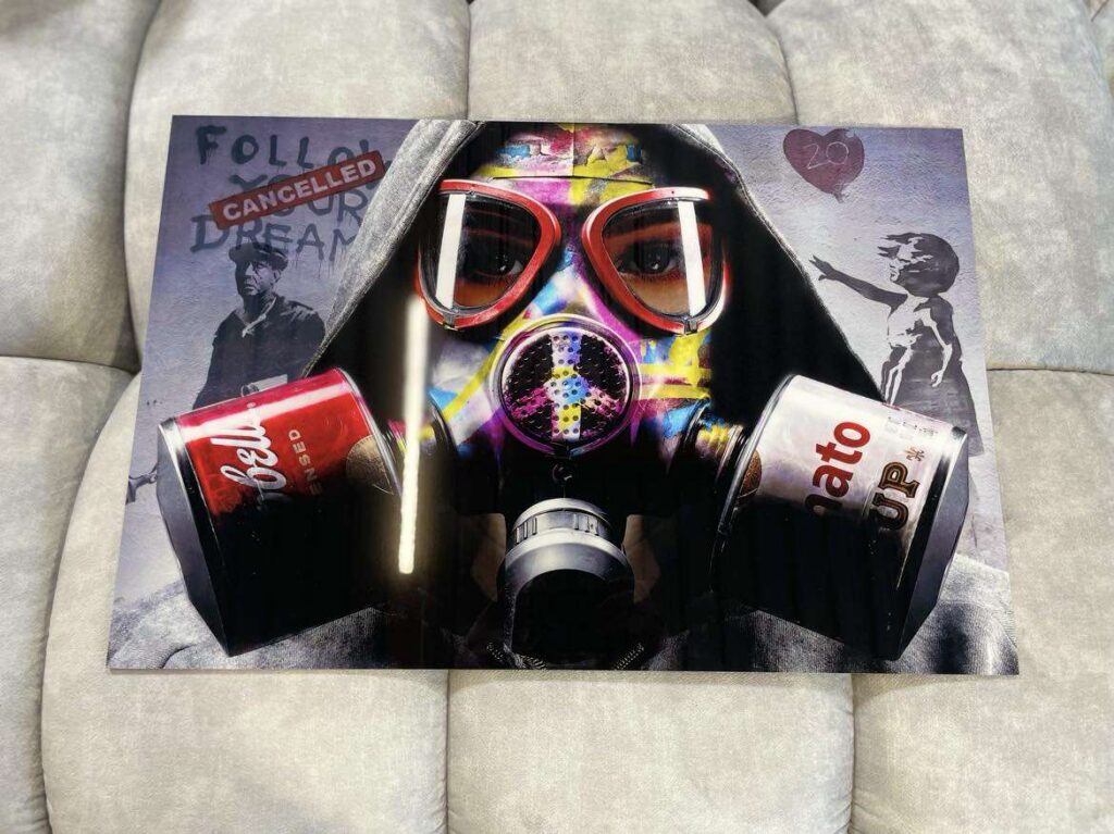 TABLEAU ALU DIBOND  MASQUE A GAZ