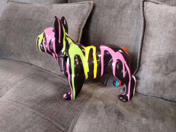 BOULEDOGUE FR NOIR COULURES MULTICOLORES H.28CM – Image 2