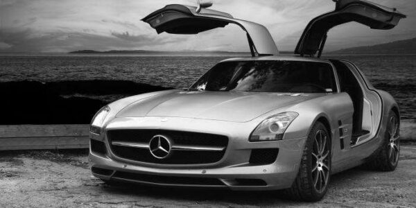 TABLEAU EN VERRE VOITURE MERCEDES 160X80CM