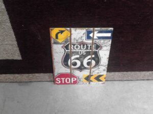 PLAQUE METAL PM 20X25  BLASON ROUTE US 66 ANNEXE MEUBLE & DECO