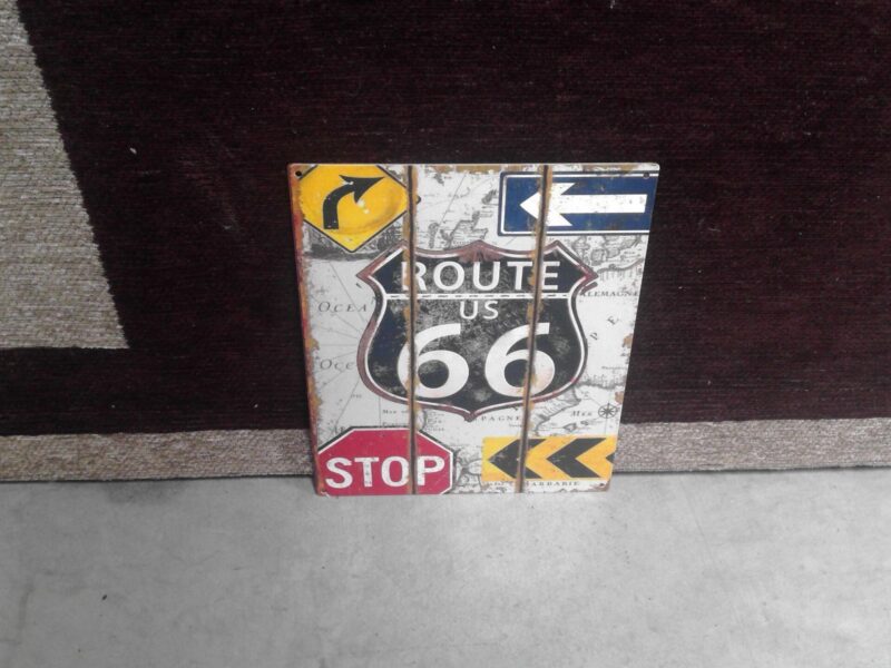 PLAQUE METAL PM 20X25  BLASON ROUTE US 66