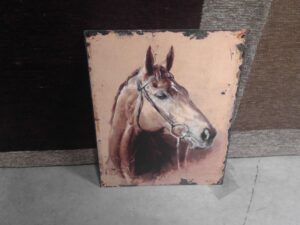 PLAQUE METAL 25X33CM CHEVAL ANNEXE MEUBLE & DECO