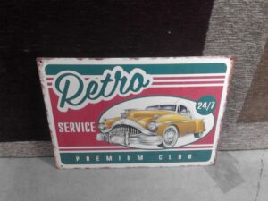 PLAQUE METAL 25X33CM RETRO SERVICE ANNEXE MEUBLE & DECO