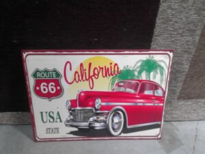 PLAQUE METAL 25X33CM CALIFORNIA ANNEXE MEUBLE & DECO