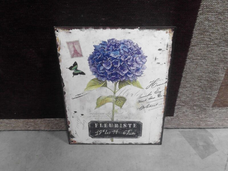 PLAQUE METAL 25X33CM FLEURISTE