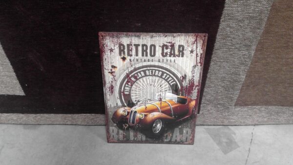 PLAQUE METAL 25X33CM RETRO CAR ANNEXE MEUBLE & DECO