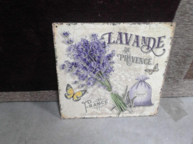 PLAQUE MÉTAL CARRÉE 30X30CM LAVANDE DE PROVENCE
