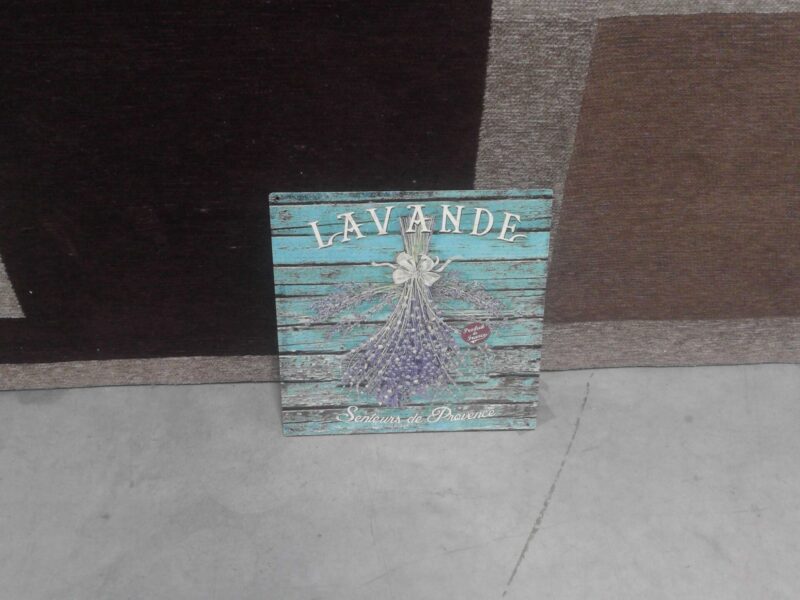 PLAQUE MÉTAL CARRÉE 30X30CM LAVANDE SENTEURS DE PROVENCE