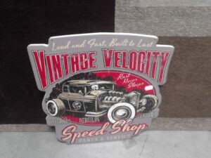 PLAQUE METAL VINTAGE VOITURE ANNEXE MEUBLE & DECO