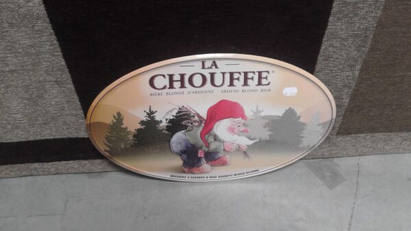 PLAQUE METAL OVALE LA CHOUFFE BIERE ANNEXE MEUBLE & DECO