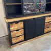 BUFFET 2 CORPS MANGUIER ET MÉTAL NOIR  - PORTES COULISSANTES L.190CM – Image 5