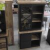 BUFFET 2 CORPS MANGUIER ET MÉTAL NOIR  - PORTES COULISSANTES L.100CM
