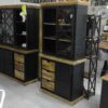 BUFFET 2 CORPS MANGUIER ET MÉTAL NOIR  - PORTES COULISSANTES L.100CM – Image 2