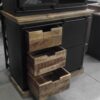 BUFFET 2 CORPS MANGUIER ET MÉTAL NOIR  - PORTES COULISSANTES L.100CM – Image 4