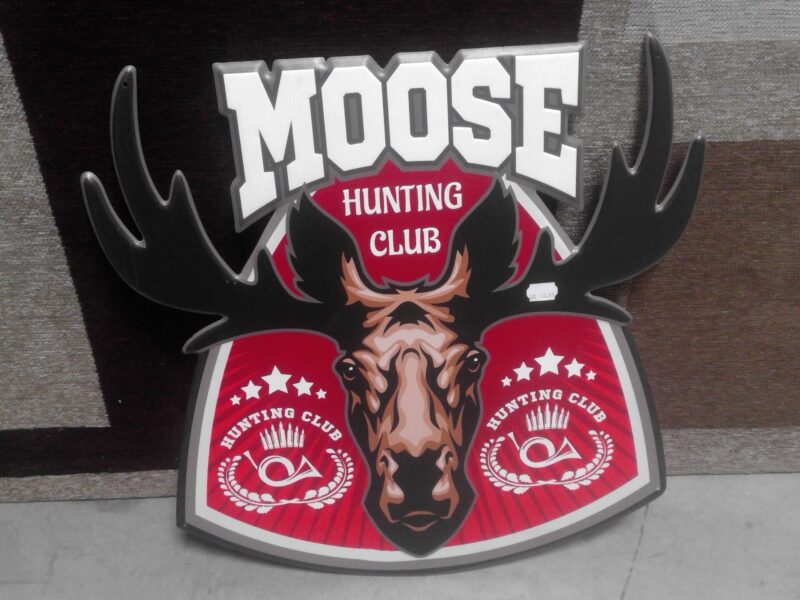 PLAQUE MÉTAL MOOSE HUNTING CLUB