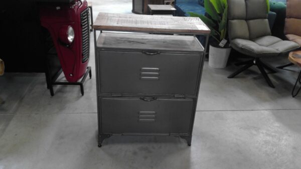 MEUBLE DE RANGEMENT CHAUSSURES METAL ET BOIS -DESTOCKAGE