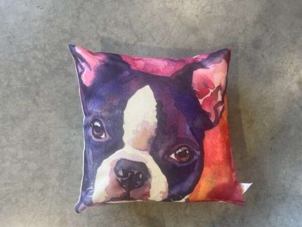 COUSSIN BOULEDOGUE STYLE AQUARELLE 43X43CM ANNEXE MEUBLE & DECO