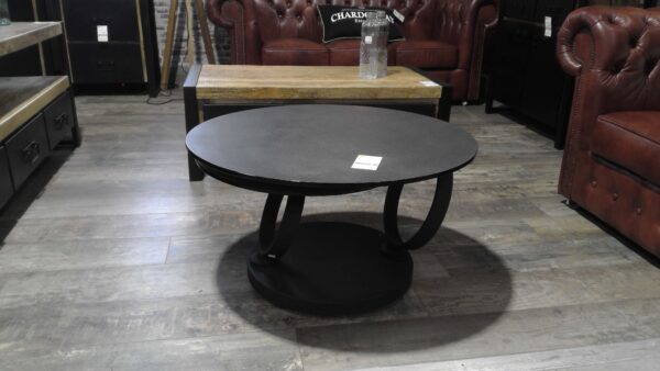 TABLE BASSE DOUBLE PLATEAU PIVOTANT  PIED MAT DESTOCKAGE