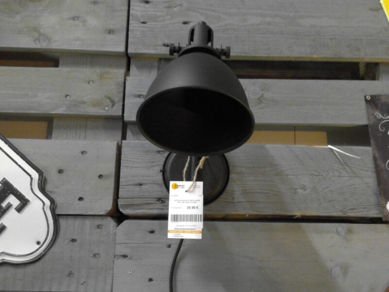 APPLIQUE MURALE METAL NOIR (MT-2126) DESTOCKAGE