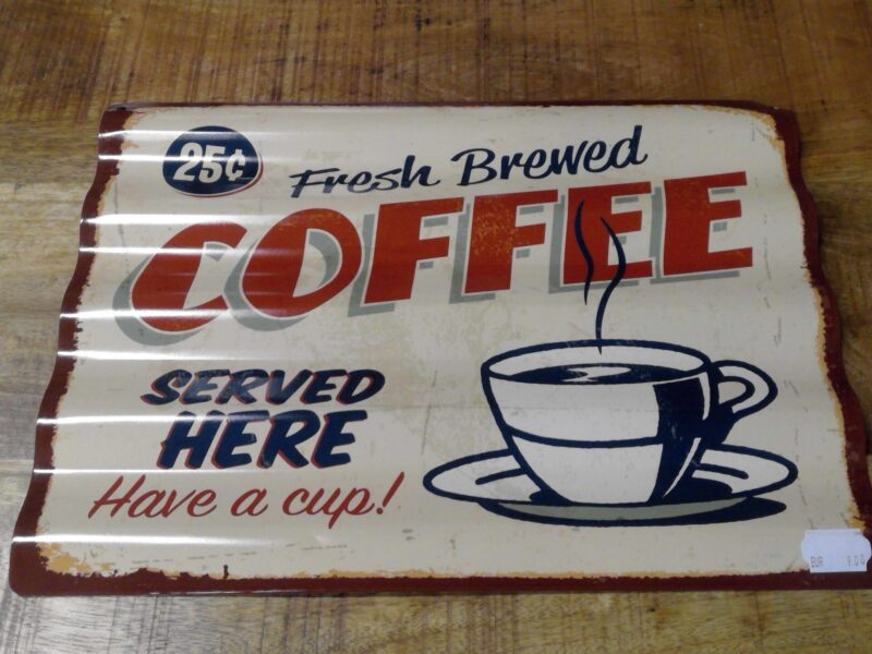 PLAQUE MÉTAL ONDULÉE COFFEE