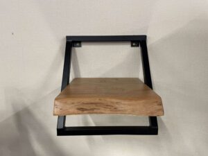 ÉTAGÈRE EN ACACIA MASSIF ET MÉTAL NOIR PM – L.30CM ANNEXE MEUBLE & DECO