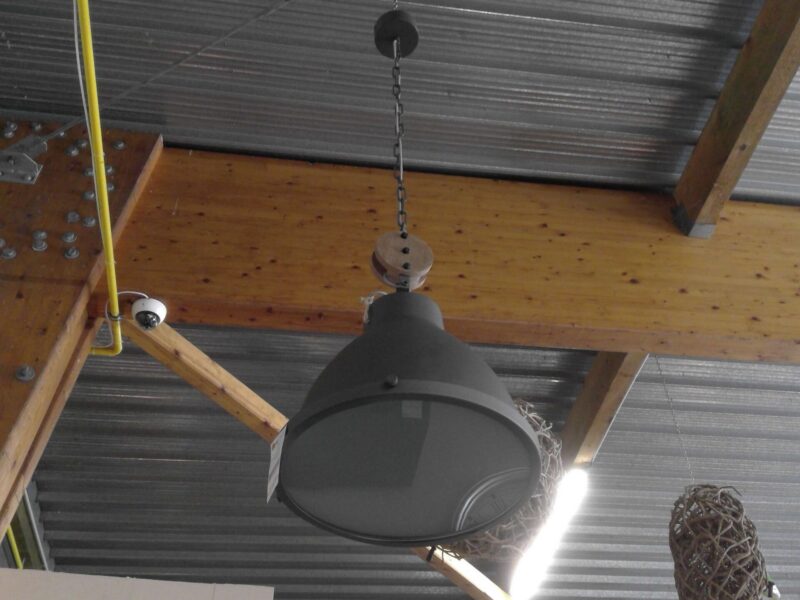 LUSTRE METAL DIAM.42CM - DETAIL BOIS (MT-2167) DESTOCKAGE