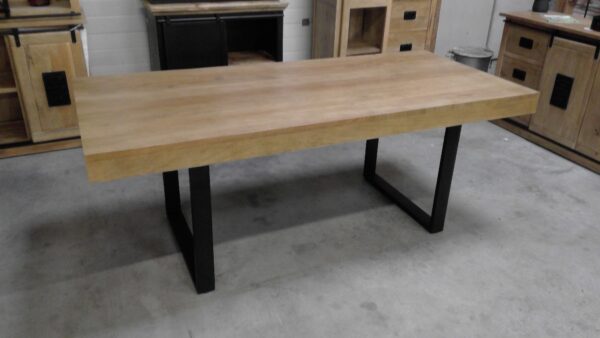 TABLE DE SALLE A MANGER MANGUIER MASSIF 200CM + 2 ALLONGES DE 40CM ANNEXE MEUBLE & DECO