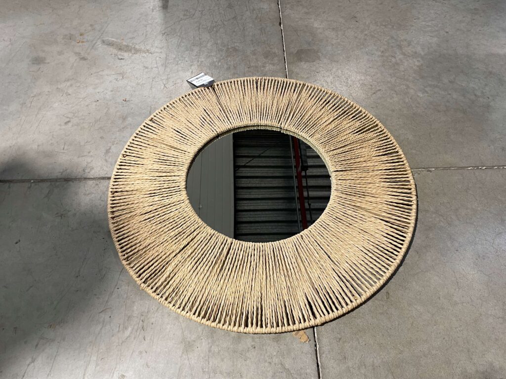 MIROIR ROND DIAM.64CM ASTRE EN CORDE