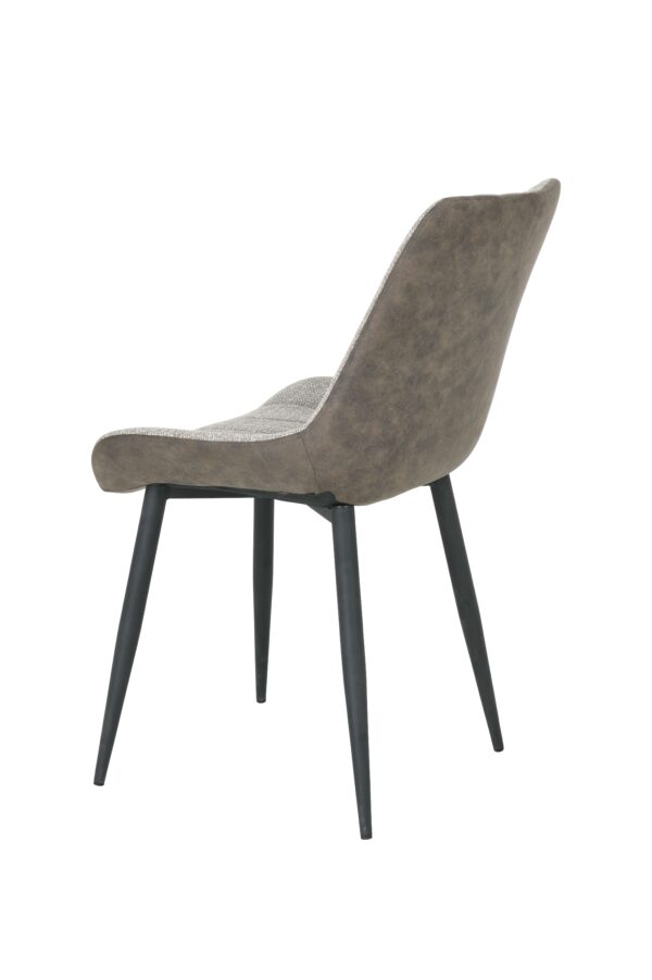 CHAISE CARMEL BI-MATIÈRE COLORIS BEIGE /MARRON – PIEDS MÉTAL NOIR ANNEXE MEUBLE & DECO