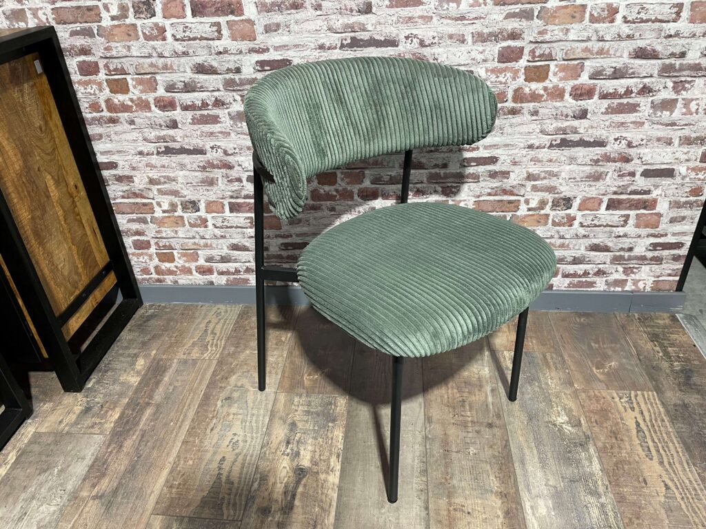 CHAISE OPÉRA VELOURS CÔTELÉ COLORIS VERT - MODELE EXPO