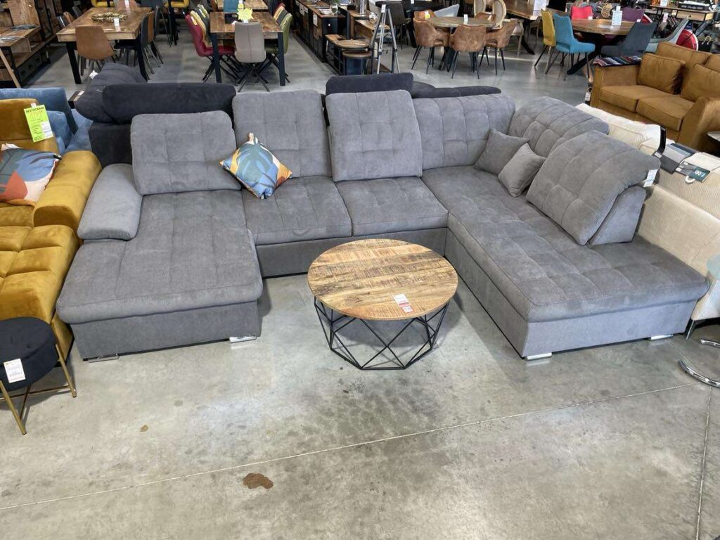 CANAPÉ CAROLINA PANO. MERIDIENNE D. - COFFRE G. COLORIS GRIS (VARDO11)