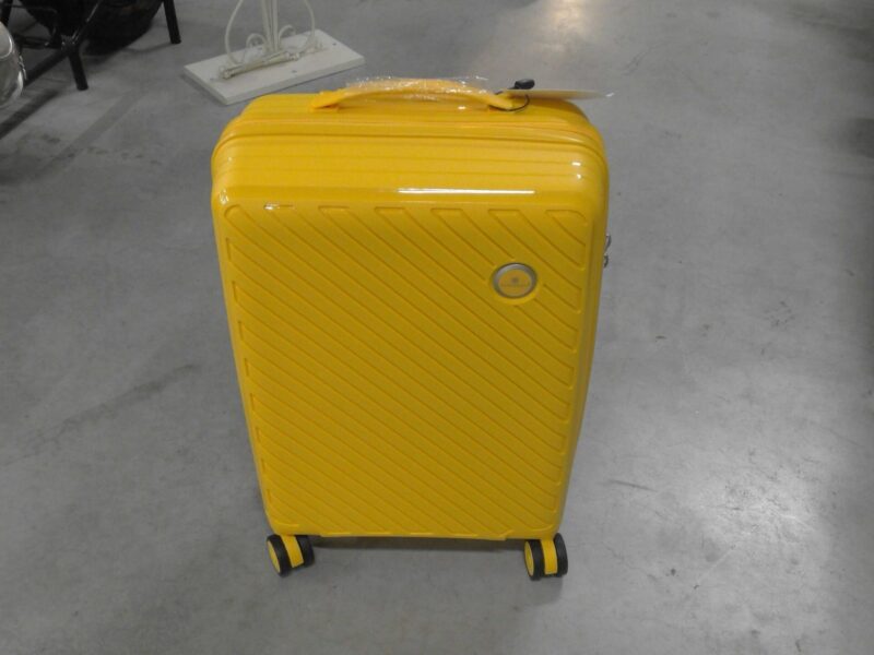 VALISE PM JAUNE - 100% POLYPROPYLÈNE - DOUBLE ROULETTES