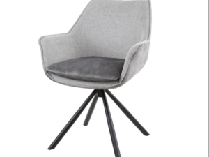 FAUTEUIL – CHAISE PIVOTANT BI MATIÈRE COLORIS ARGENT – DESTOCKAGE ANNEXE MEUBLE & DECO