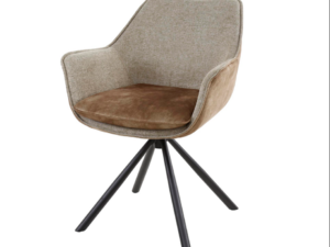 FAUTEUIL – CHAISE PIVOTANT BI MATIÈRE COLORIS CHAMPAGNE ANNEXE MEUBLE & DECO