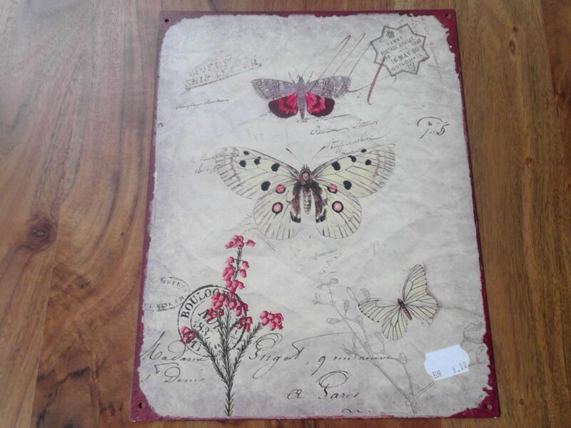 PLAQUE MÉTAL MM PAPILLONS