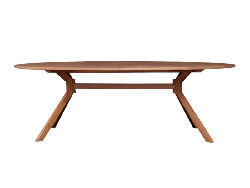 TABLE OVALE EN TECK MASSIF L.240CM - DESTOCKAGE
