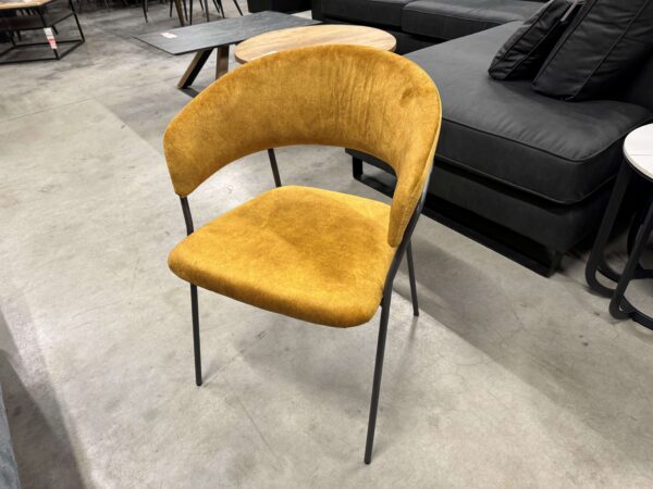 CHAISE - FAUTEUIL STYLE VINTAGE VELOURS COLORIS JAUNE - DESTOCKAGE