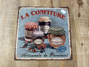 PLAQUE MÉTAL CARRÉE 30X30CM LA CONFITURE ANNEXE MEUBLE & DECO