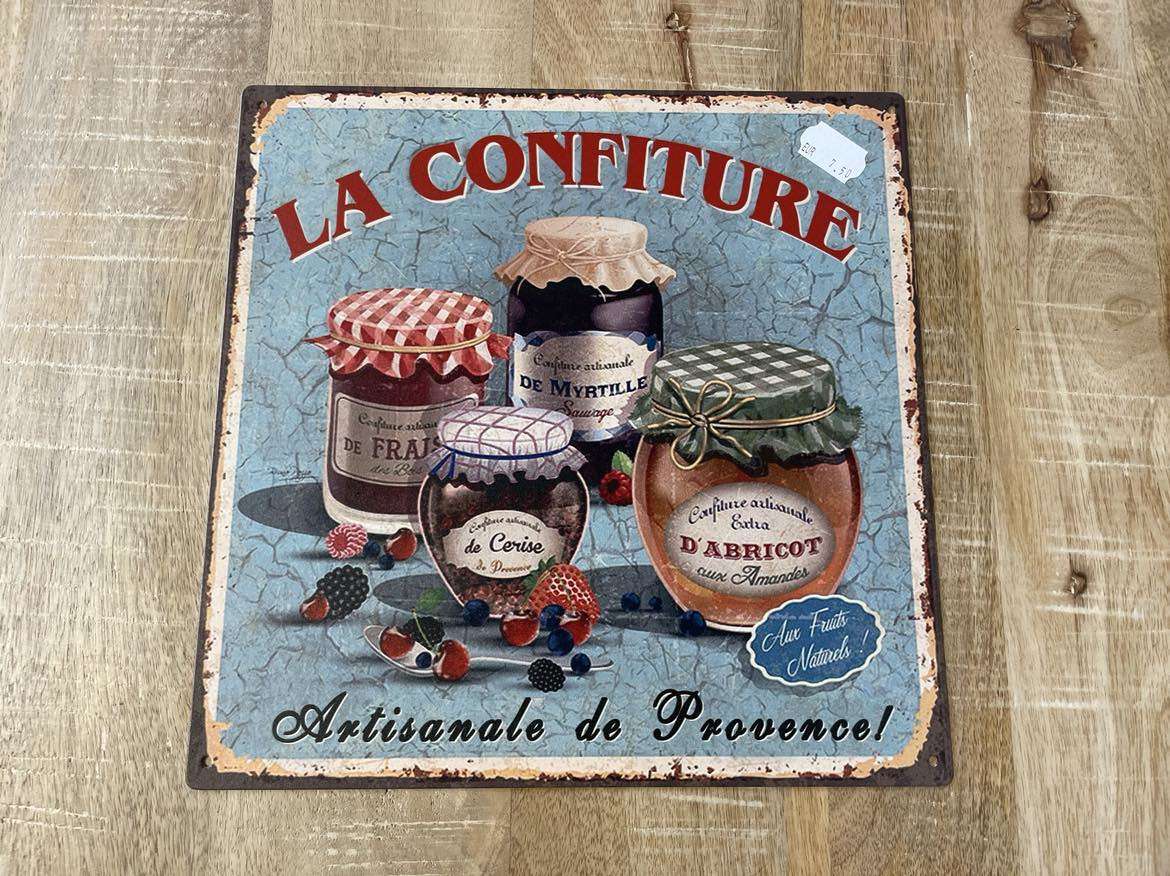 Plaque MÉtal CarrÉe 30x30cm La Confiture Annexe Meuble And Deco 