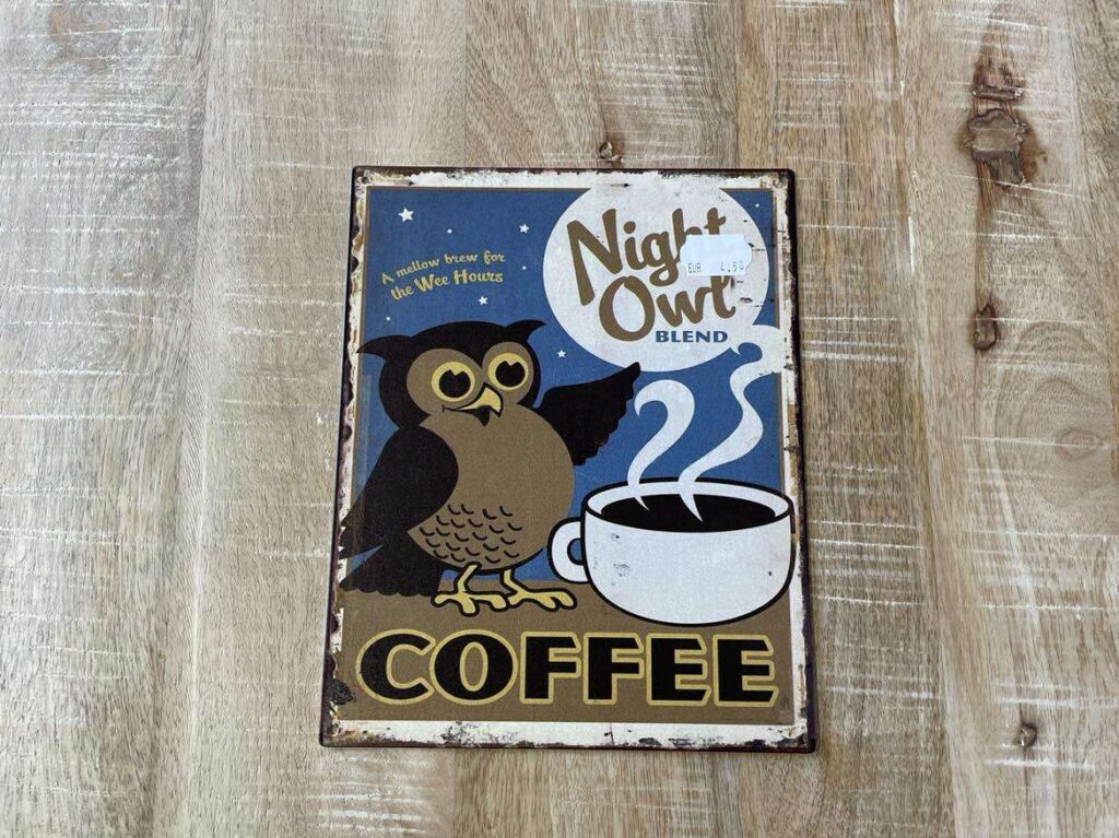 PLAQUE METAL 25X20CM HIBOU