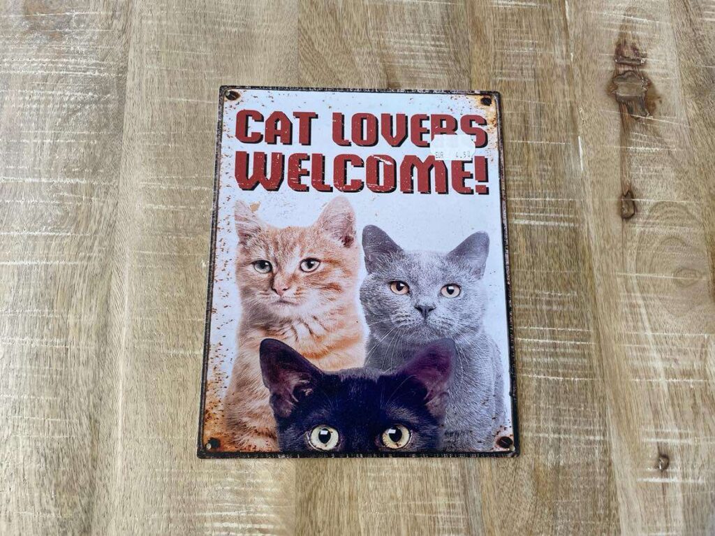 PLAQUE METAL 25X20CM CHATS