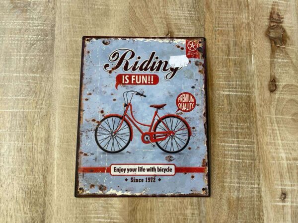 PLAQUE METAL 25X20CM VELO ANNEXE MEUBLE & DECO