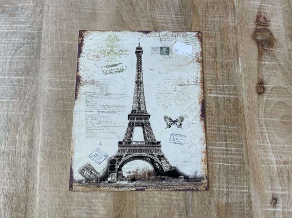 PLAQUE METAL 25X20CM TOUR EIFFEL ANNEXE MEUBLE & DECO