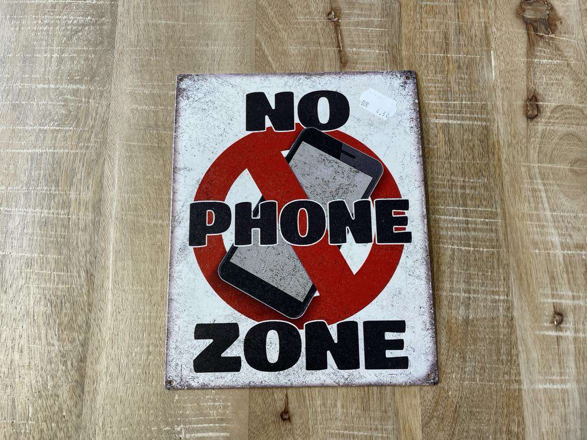 Plaque Metal 25x20cm No Phone Zone Annexe Meuble And Deco 