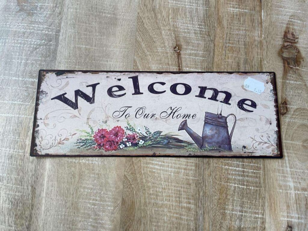 PLAQUE METAL 36X13CM WELCOME