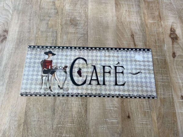 PLAQUE METAL 50X20CM CAFÉ