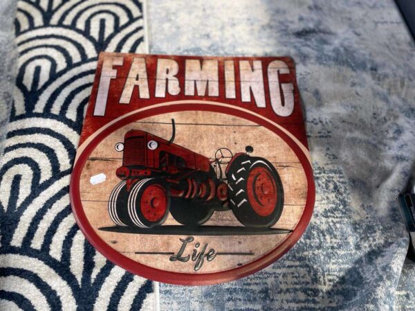 PLAQUE METAL FARMING LIFE GM ANNEXE MEUBLE & DECO