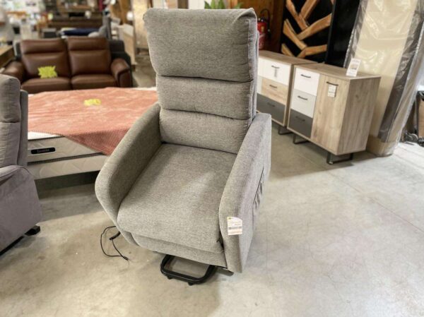 FAUTEUIL RELEVEUR ARTIC MONO MOTEUR – TISSU GRIS ANNEXE MEUBLE & DECO