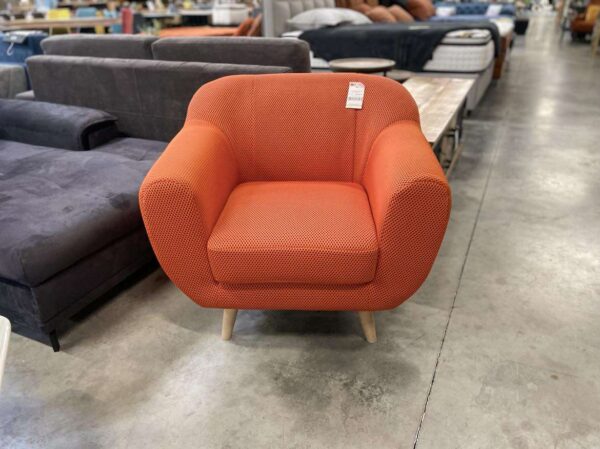 FAUTEUIL DENISE TISSU ALVÉOLÉ ORANGE (SONIC 54)